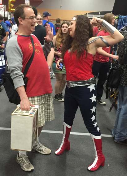 wonder woman dc posing at cosplay des moines iowa comic con 2015