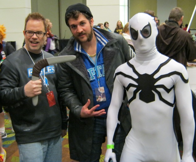 spidey spider-man suicide squad captain boomerang comic con cosplay cedar rapids iowa 2017