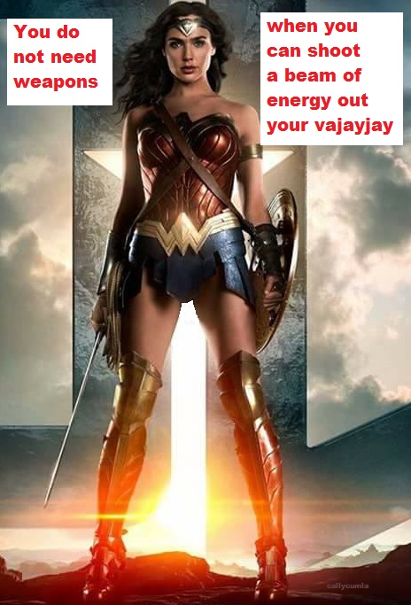 wonder woman movie poster fire laser out butt ass vagina pussy dc comic book